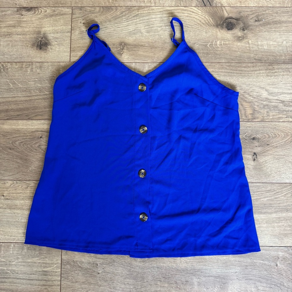 Solid Button Front Summer Cami Top